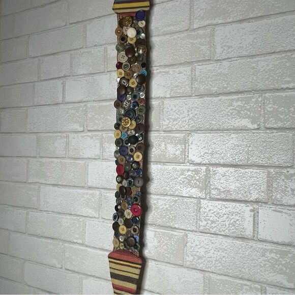 Unique Multicolored Button Belt with Women Back Stretchy (35” total length) OOAC - Picture 4 of 12